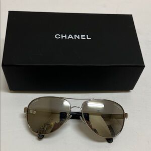 Chanel Metallic Aviator Sunglasses